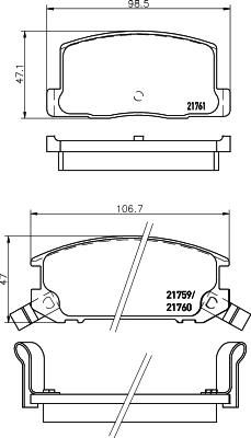 HELLA 8DB 355 028-991 - Гальмівні колодки, дискові гальма autozip.com.ua