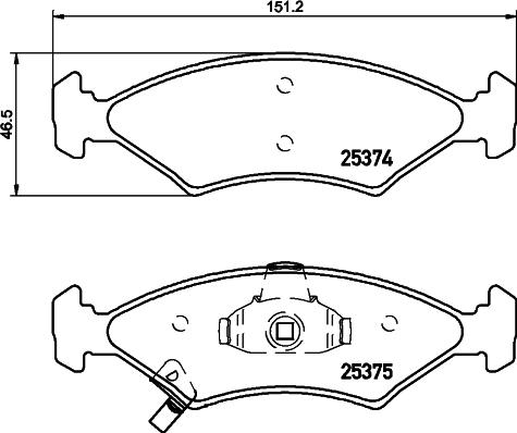 HELLA 8DB 355 028-891 - Гальмівні колодки, дискові гальма autozip.com.ua