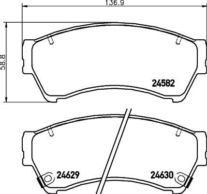 HELLA 8DB 355 023-991 - Гальмівні колодки, дискові гальма autozip.com.ua