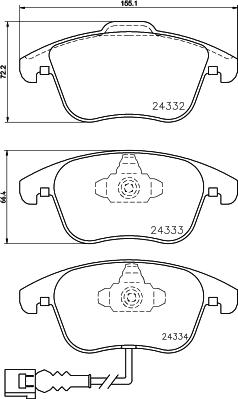 HELLA 8DB 355 023-591 - Гальмівні колодки, дискові гальма autozip.com.ua