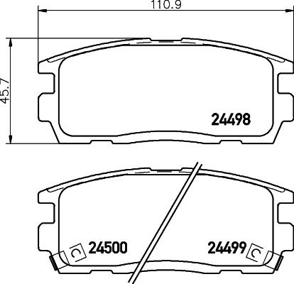 HELLA 8DB 355 023-531 - Гальмівні колодки, дискові гальма autozip.com.ua