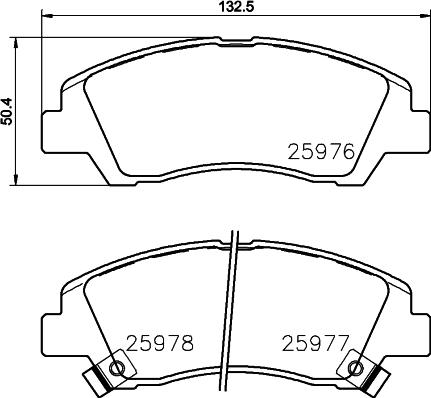 HELLA 8DB 355 023-001 - Гальмівні колодки, дискові гальма autozip.com.ua