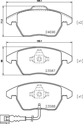 HELLA 8DB 355 023-161 - Гальмівні колодки, дискові гальма autozip.com.ua