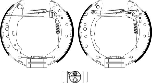 HELLA 8DB 355 022-901 - Комплект гальм, барабанний механізм autozip.com.ua