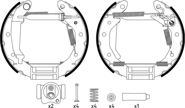 HELLA 8DB 355 022-661 - Комплект гальм, барабанний механізм autozip.com.ua