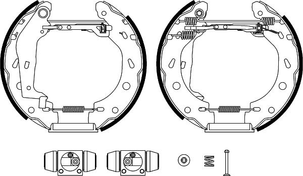 HELLA 8DB 355 022-351 - Комплект гальм, барабанний механізм autozip.com.ua