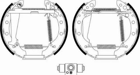 HELLA 8DB 355 022-701 - Комплект гальм, барабанний механізм autozip.com.ua