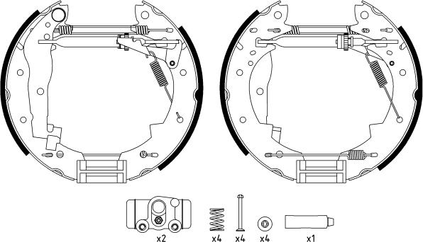 HELLA 8DB 355 022-731 - Комплект гальм, барабанний механізм autozip.com.ua