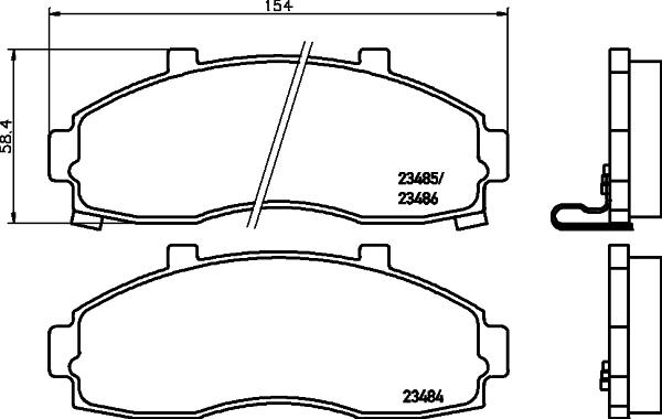 HELLA 8DB 355 027-531 - Гальмівні колодки, дискові гальма autozip.com.ua