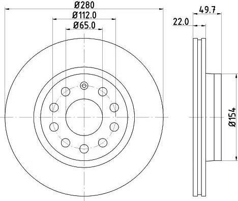 HELLA 8DD 355 109-551 - Гальмівний диск autozip.com.ua