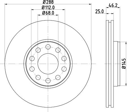 HELLA 8DD 355 109-622 - Гальмівний диск autozip.com.ua