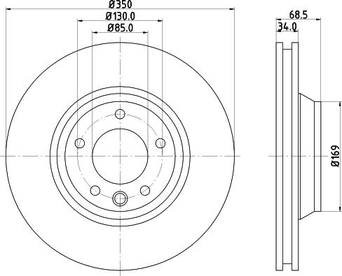 HELLA 8DD 355 109-782 - Гальмівний диск autozip.com.ua