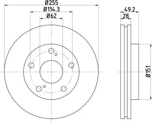 HELLA 8DD 355 104-911 - Гальмівний диск autozip.com.ua