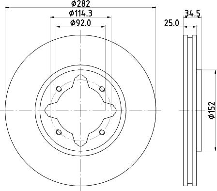 HELLA 8DD 355 104-971 - Гальмівний диск autozip.com.ua