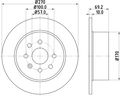 HELLA 8DD 355 104-661 - Гальмівний диск autozip.com.ua