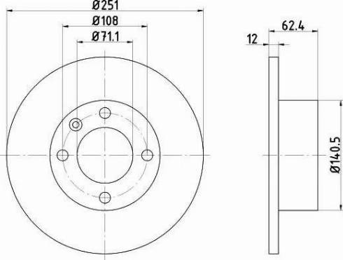 HELLA 8DD 355 104-831 - Гальмівний диск autozip.com.ua