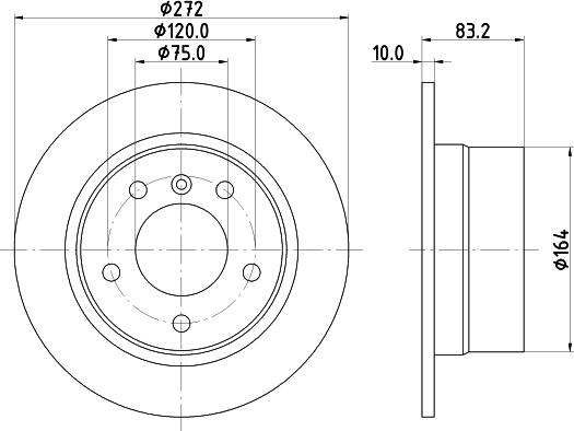 HELLA 8DD 355 124-711 - Гальмівний диск autozip.com.ua