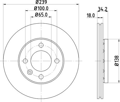 HELLA 8DD 355 104-211 - Гальмівний диск autozip.com.ua