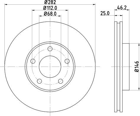 HELLA 8DD 355 105-551 - Гальмівний диск autozip.com.ua