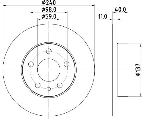 HELLA 8DD 355 105-511 - Гальмівний диск autozip.com.ua