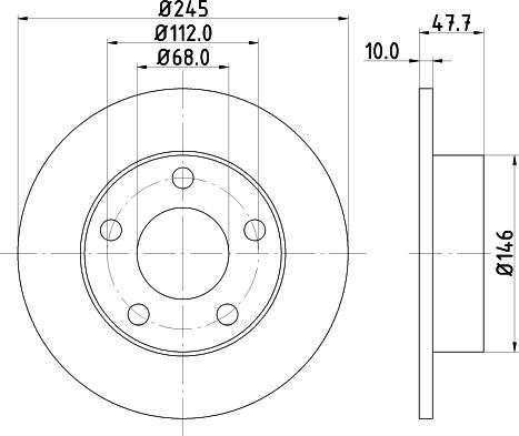 HELLA 8DD 355 105-681 - Гальмівний диск autozip.com.ua