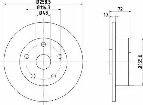 HELLA 8DD 355 105-061 - Гальмівний диск autozip.com.ua