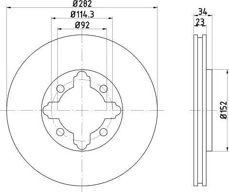 HELLA 8DD 355 105-301 - Гальмівний диск autozip.com.ua