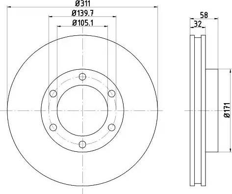 HELLA 8DD 355 105-211 - Гальмівний диск autozip.com.ua