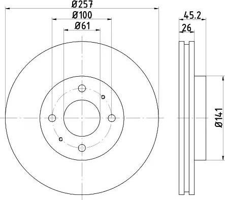 HELLA 8DD 355 106-481 - Гальмівний диск autozip.com.ua