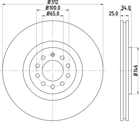 HELLA 8DD 355 106-732 - Гальмівний диск autozip.com.ua