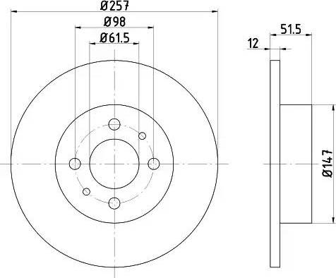 HELLA 8DD 355 100-691 - Гальмівний диск autozip.com.ua