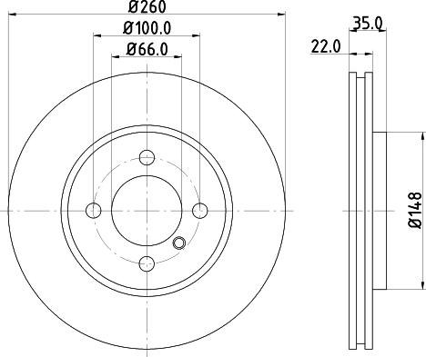 HELLA 8DD 355 100-651 - Гальмівний диск autozip.com.ua