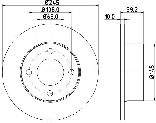 HELLA 8DD 355 100-601 - Гальмівний диск autozip.com.ua