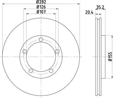 HELLA 8DD 355 100-011 - Гальмівний диск autozip.com.ua