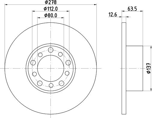 HELLA 8DD 355 100-071 - Гальмівний диск autozip.com.ua