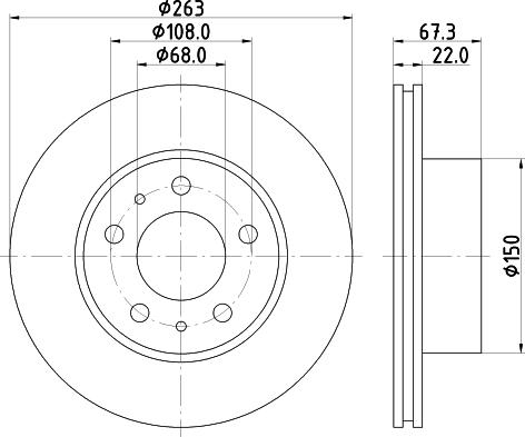 HELLA 8DD 355 100-341 - Гальмівний диск autozip.com.ua