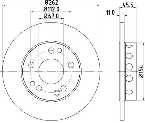 HELLA 8DD 355 100-741 - Гальмівний диск autozip.com.ua