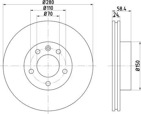 HELLA 8DD 355 101-511 - Гальмівний диск autozip.com.ua