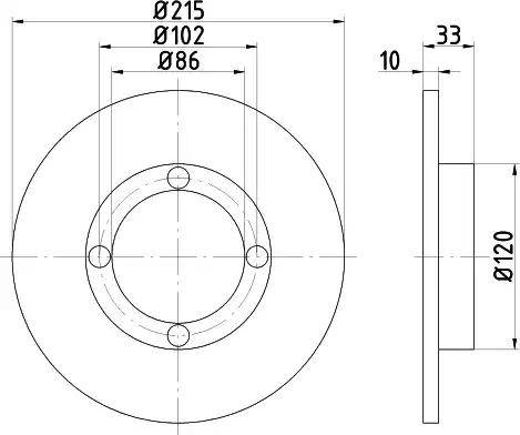 HELLA 8DD 355 101-851 - Гальмівний диск autozip.com.ua