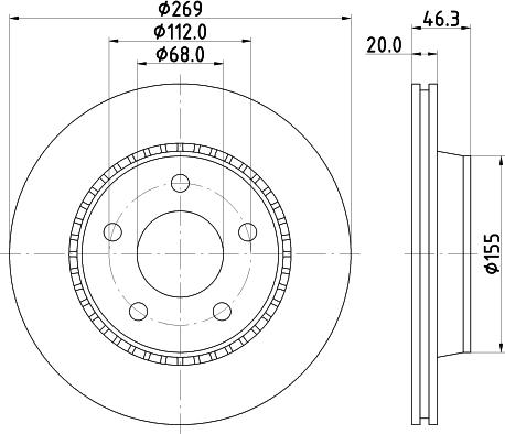 HELLA 8DD 355 101-351 - Гальмівний диск autozip.com.ua