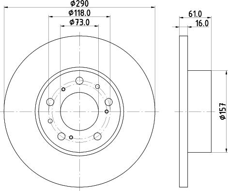 HELLA 8DD 355 101-781 - Гальмівний диск autozip.com.ua