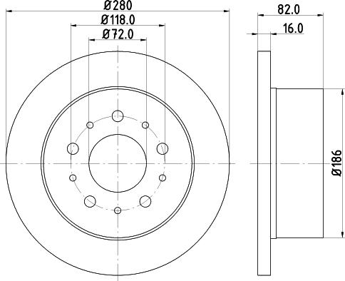 HELLA 8DD 355 108-961 - Гальмівний диск autozip.com.ua