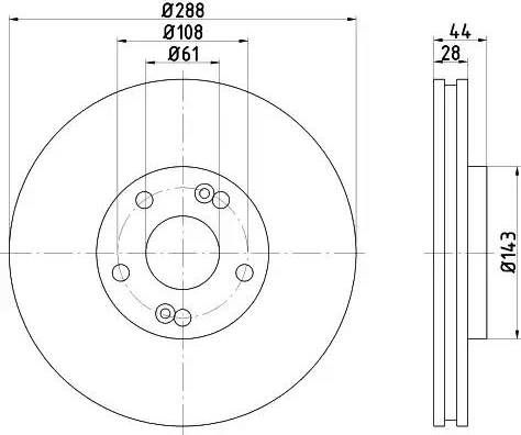 HELLA 8DD 355 108-451 - Гальмівний диск autozip.com.ua