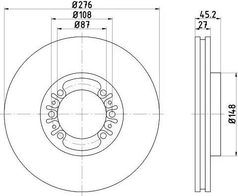 HELLA 8DD 355 108-511 - Гальмівний диск autozip.com.ua