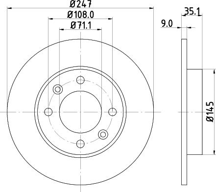 HELLA 8DD 355 108-391 - Гальмівний диск autozip.com.ua