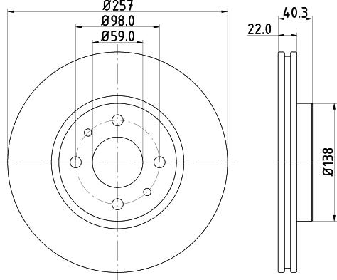 HELLA 8DD 355 103-971 - Гальмівний диск autozip.com.ua