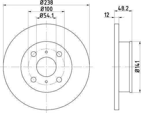 HELLA 8DD 355 103-551 - Гальмівний диск autozip.com.ua