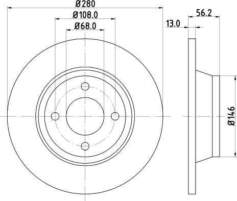 HELLA 8DD 355 103-071 - Гальмівний диск autozip.com.ua