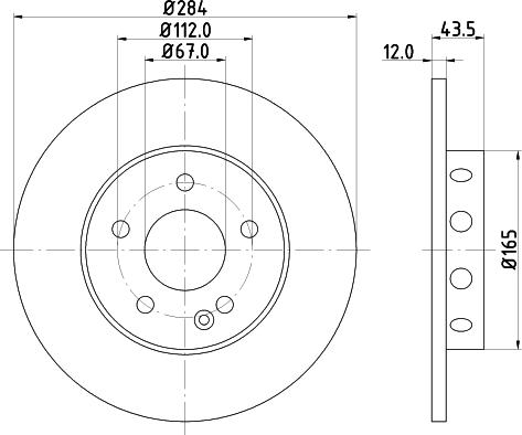 HELLA 8DD 355 102-952 - Гальмівний диск autozip.com.ua