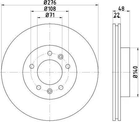 HELLA 8DD 355 102-451 - Гальмівний диск autozip.com.ua